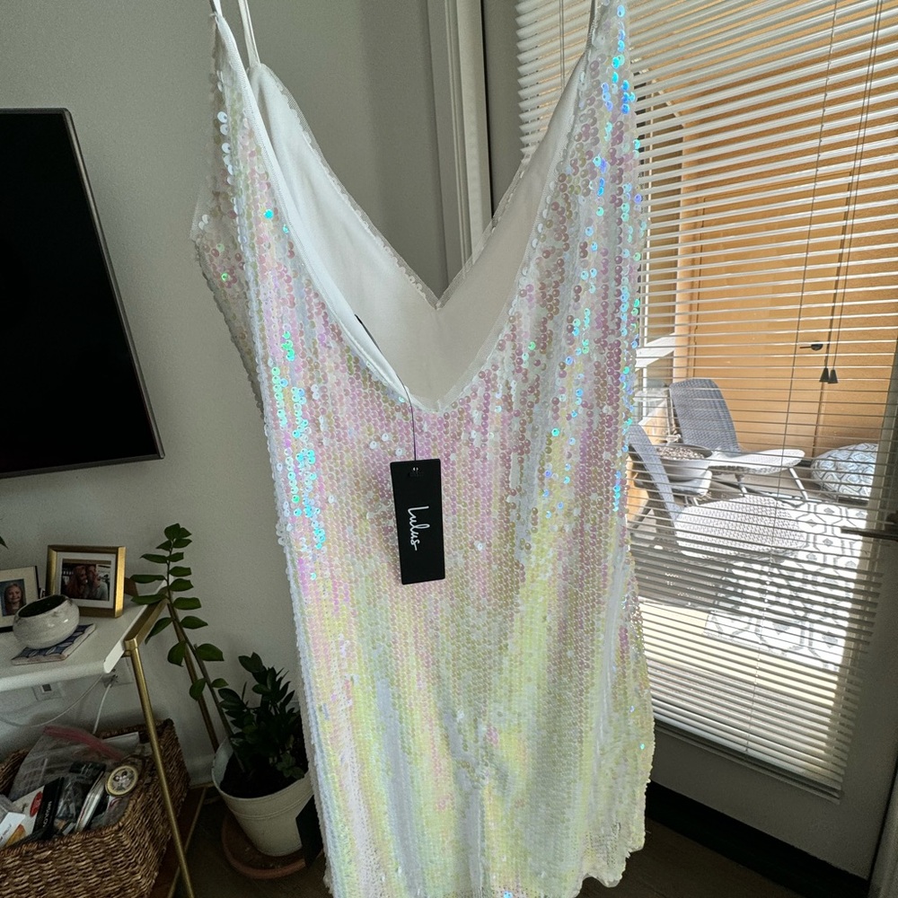 White sequin lulus mini